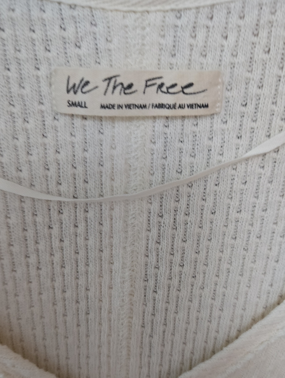 19) We The Free White Ribbed Knit Top